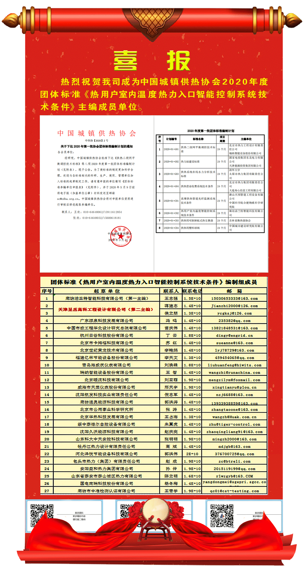 热烈祝贺我司成为团体标准《热用户室内温度智能控制系统技术条件》的主编成员单位